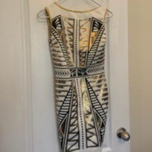 BABE Gold, Black & White Mini Dress